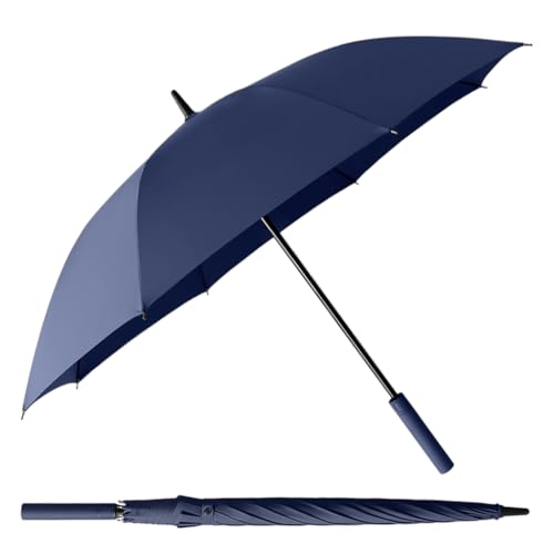 HASTHIP® Large Golf Umbrella for Men Women, 52 Inch Windproof Double Canopy Rain Sun Protection with Auto Open, Sturdy Straight Handle Oxford UV Resistant Umbrella for Outdoor & Commute
