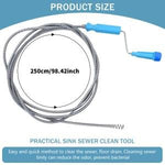 HASTHIP Drain Cleaner Tool for Bathroom and Kitchen with 9.8 ft Spiral Spring Pipe Design