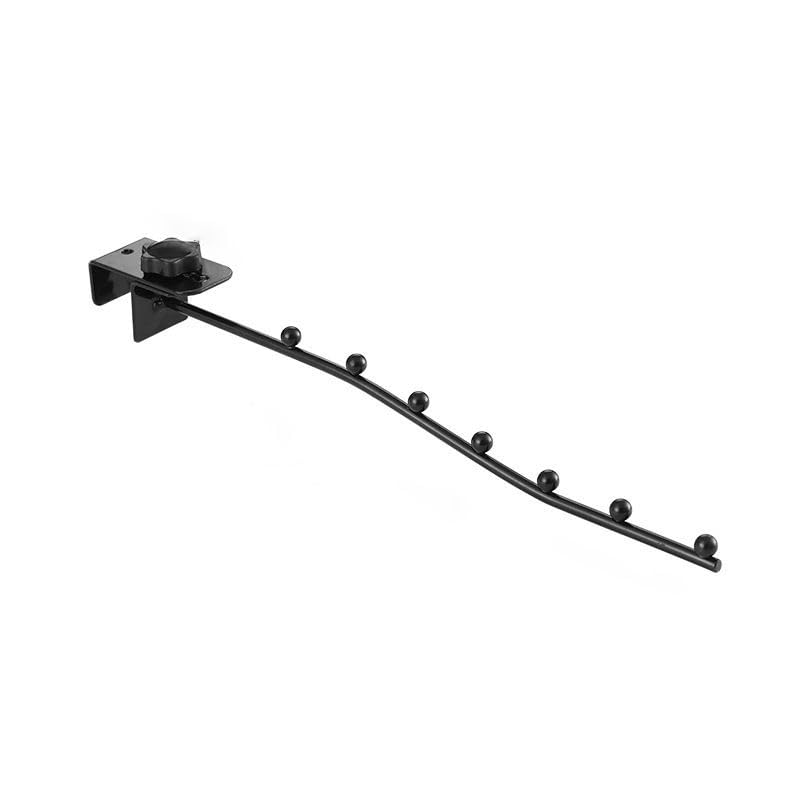 HASTHIP® 11.8'' Hanger Rack with Clamp Mount, 7 Ball Hooks Clothes Hanging Rack for Door Frame or Closet Edge, 6-43.5mm Wide Fit, No-Drill Organizer for Coats, Hats & Bags