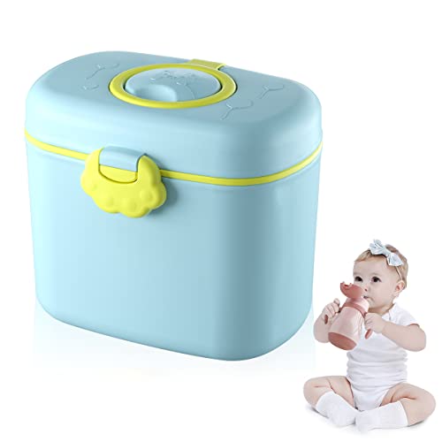 HASTHIP® 300g Baby Formula Dispenser with Scoop and Leveller, Foodgrade PP Double Layer Anti-Leak Milk Powder Dispenser Container, Baby Snack Storage Container for Outdoor Travel Home, BPA Free