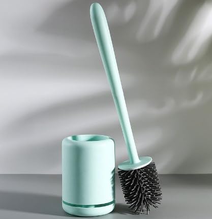 Toilet Brush | Wall Mounted Toilet Cleaning Brushes |Brushes for Bathroom Cleaning Japanese Designed Modern Design with Soft Bristle Can Also be Wall Hanged.with Holder (Blue)