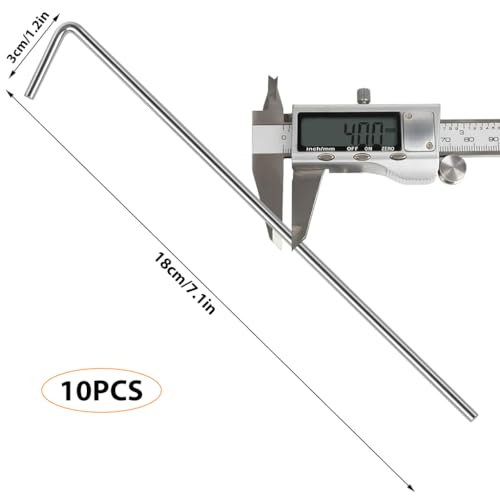 HASTHIP® 10 Pack Tent Stakes 6.7 Inches for Camping L-Shaped Ground Nail Heavy Duty Iron Galvanizing Accessories Fixed Tent 3PCS