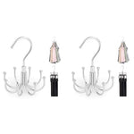 HASTHIP® Rotatable Tie Organizer Tank Top Hanger with 8 Hooks Space Saving Wardrobe Hats Bra Underwear for Home Closet Clothing Storage Organization 2PCS