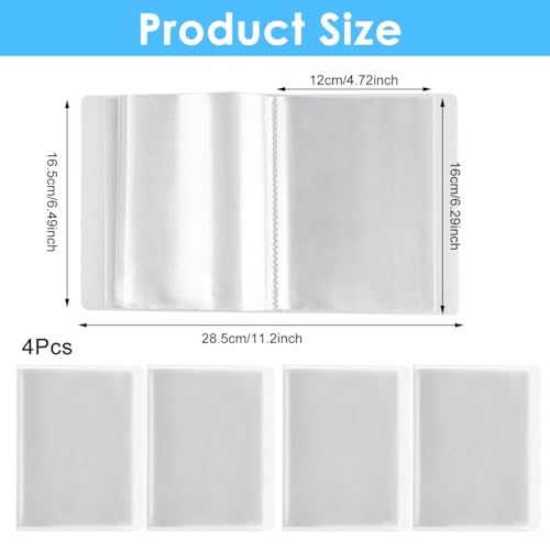 HASTHIP® 40-Photo Clear Cover Photo Albums, 4x6-Inch, 4-Pack to Store and Display Memories, Vacations, Events, Weddings-ClearPlastic