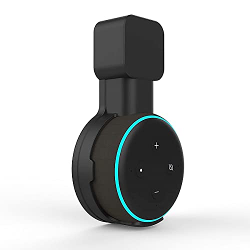 HASTHIP® Black Wall Adapter Holder for Alexa Echo Dot 3rd Generation,A Space Saving Solution with Cord Management for Your Smart Home Speakers,Alexa Echo Dot Accessories,Holder Only