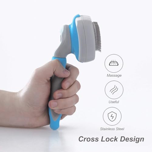 HASTHIP® Avaner Dog Slicker Brush,Self Cleaning Pet Grooming Brush for Shedding,Detangling & Massaging Cat & Dog for Long and Short Hair Gentle Dematting Comb Dogs Cats Rabbits