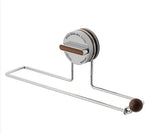 HASTHIP® 12.5'' Wall Storage Rack, Suction Cup Wall Mounted Stainless Steel Organizer Rack, Modern Minimalist, Multi Use Organizer Rod for Paper Towel, Face Towel, Dish Cloth, Tissue Paper Roll