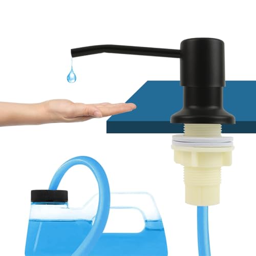 HASTHIP® Kitchen Sink Soap Dispenser,Modern Stainless Steel Pump with 1.2m Silicone Tube,Built-in Liquid Soap and Lotion Dispenser for Countertop Dish Hand