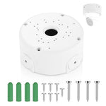HASTHIP® Waterproof Bullet Security Camera Mount Bracket with Metal Enclosure, White ABS Junction Box, Hides Cables for Outdoor CCTV, Easy Install, Fits IP/POE Cams(3.94x1.89 In）