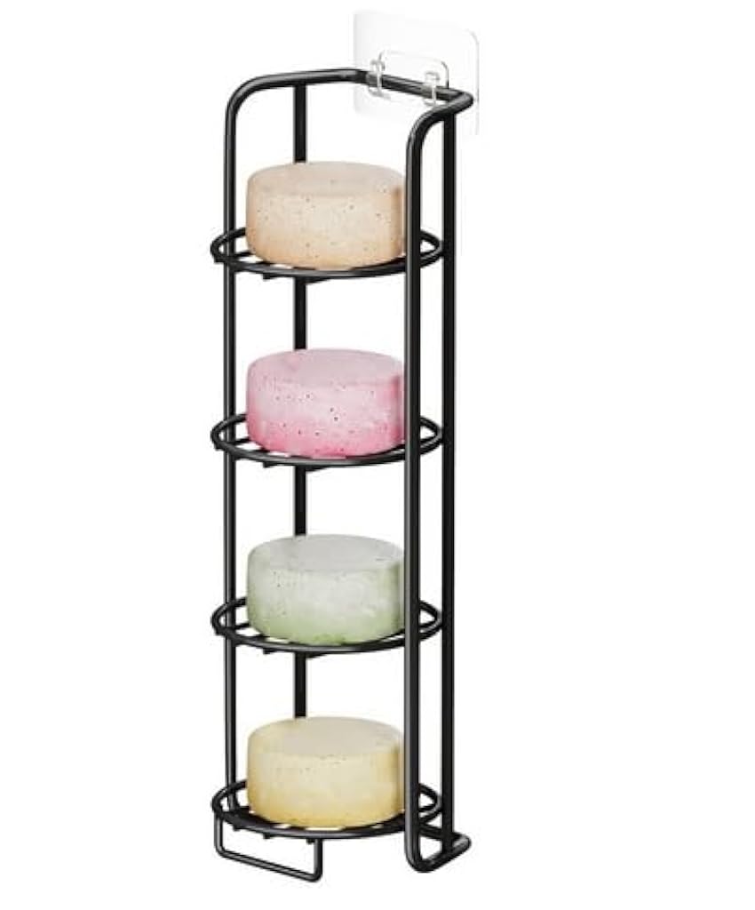 HASTHIP® 4-Tier Shower Soap Shampoo Bar Holder, Self Adhesive & Freestanding Draining Soap Dish Caddy for Bathroom Wall Accesories Decor