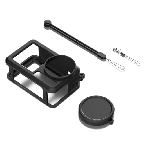 HASTHIP® Silicone Protective Case Lens Caps for DJI Action 5Pro Camera Case Scratch Proof and Skin Friendly Designs Soft Housing, Silicone Skin Cover for Action 5Pro with Lannyard & Lobster String