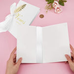 HASTHIP® Greeting Card for Love,2Pcs Gold Foil Elegant Wedding Vow Cards with 2Pcs Key Pens,Love Cards Best Wishes Card For Weddings And More Note Congratulations Keepsake for Brides Grooms.