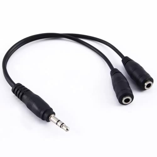 HASTHIP® BrandName Headphone Splitter 3.5mm Audio Jack to Dual Female Stereo Adapter, Universal TRRS Y Splitter Compatible with Phones, Laptops, Tablets, MP3, Earphones, Headset, Plug and Play Audio