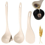 HASTHIP® Kitchen Rice and Soup Spoons Set of 3, Food Grade BPA-Free Wheat Straw, Heat Resistant Grease Separation Ladle, Oil-Filtering Scoop for Cooking and Serving