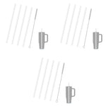 HASTHIP® 4 Pack Reusable Food PE Straw Set Replacement for 40 oz Simple Modern Tumbler with Handle Cleaning Brush Cup Accessories Frosted White 3 PCS