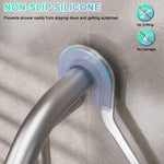 HASTHIP® Wall Shower Caddy 2-Tier No-Drill Adhesive Organizer, Rustproof Quick-Dry Bathroom Shelf with Hooks, Space-Saving Corner Storage and Soap Holder, Wall Mounted Shelves