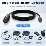 HASTHIP 2m XLR Female to USB-C Microphone Recording Cable with Braided Jacket for Type-C Devices