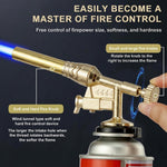HASTHIP Butane Gas Torch Head with Auto Piezo Ignition, Adjustable Flame and 17 cm Extended Tube
