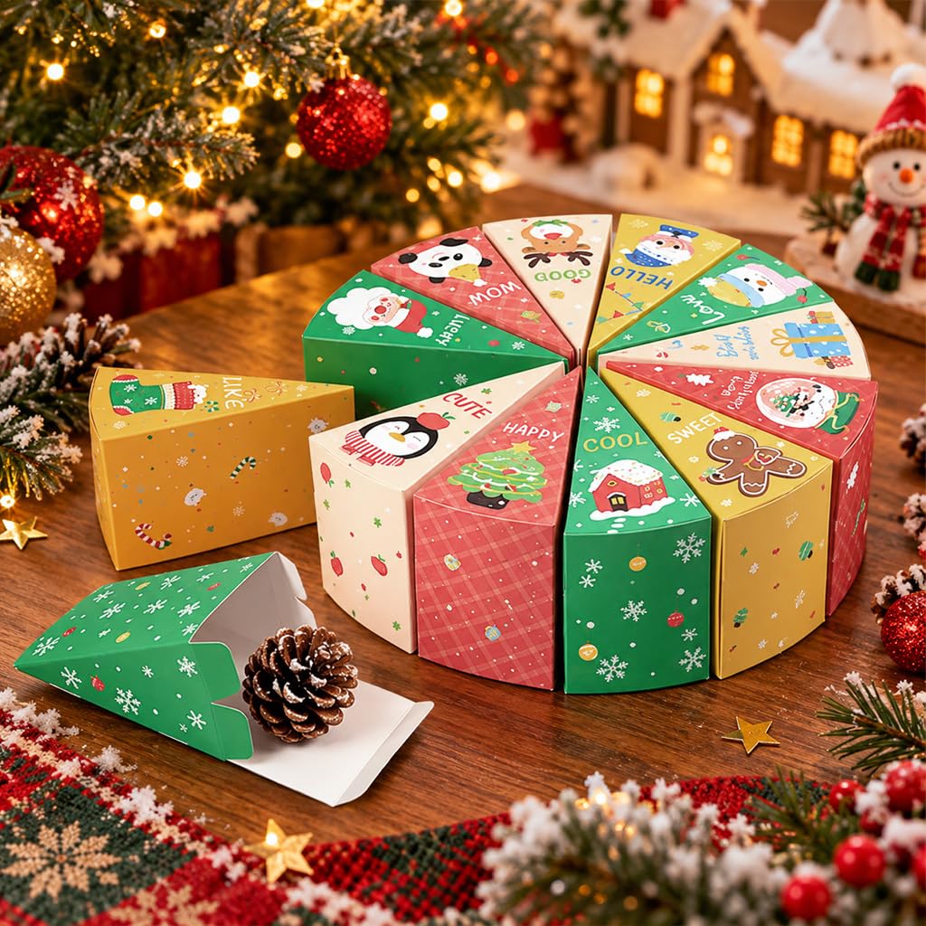 HASTHIP 12-Day Advent Calendar Box Set, Flat-Pack Paperboard with 12 Compartments and Ribbon