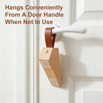 HASTHIP Adjustable Wood Door Stopper with Solid Beech Wood and Non-Slip Silicone Base