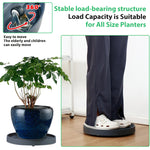 HASTHIP® Plant Caddy 28.3cm Dia Moving Plant Tray Flower Pot Stand with 4 Hidden Wheels, Grooved Surface Plant Caddy Planter Moving Tray