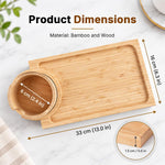 HASTHIP Acacia Wood Couch Tray with 360° Rotating Cup Holder and Sofa-Gap Support Leg
