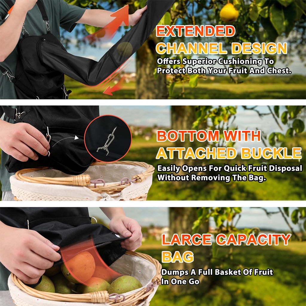 HASTHIP® 13Ft Assembly Fruit Picker with Transfer Channel & One-piece Wearable Fruit Bag Extented Long Handle Fruit Picker New No-drop Fruit Picker Fruit Harvesting Tool for Apple, Mango