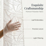 HASTHIP Self-Adhesive Lace Sheer Door Curtain, 100 by 240 cm, No-Drill Hook-and-Loop Mount