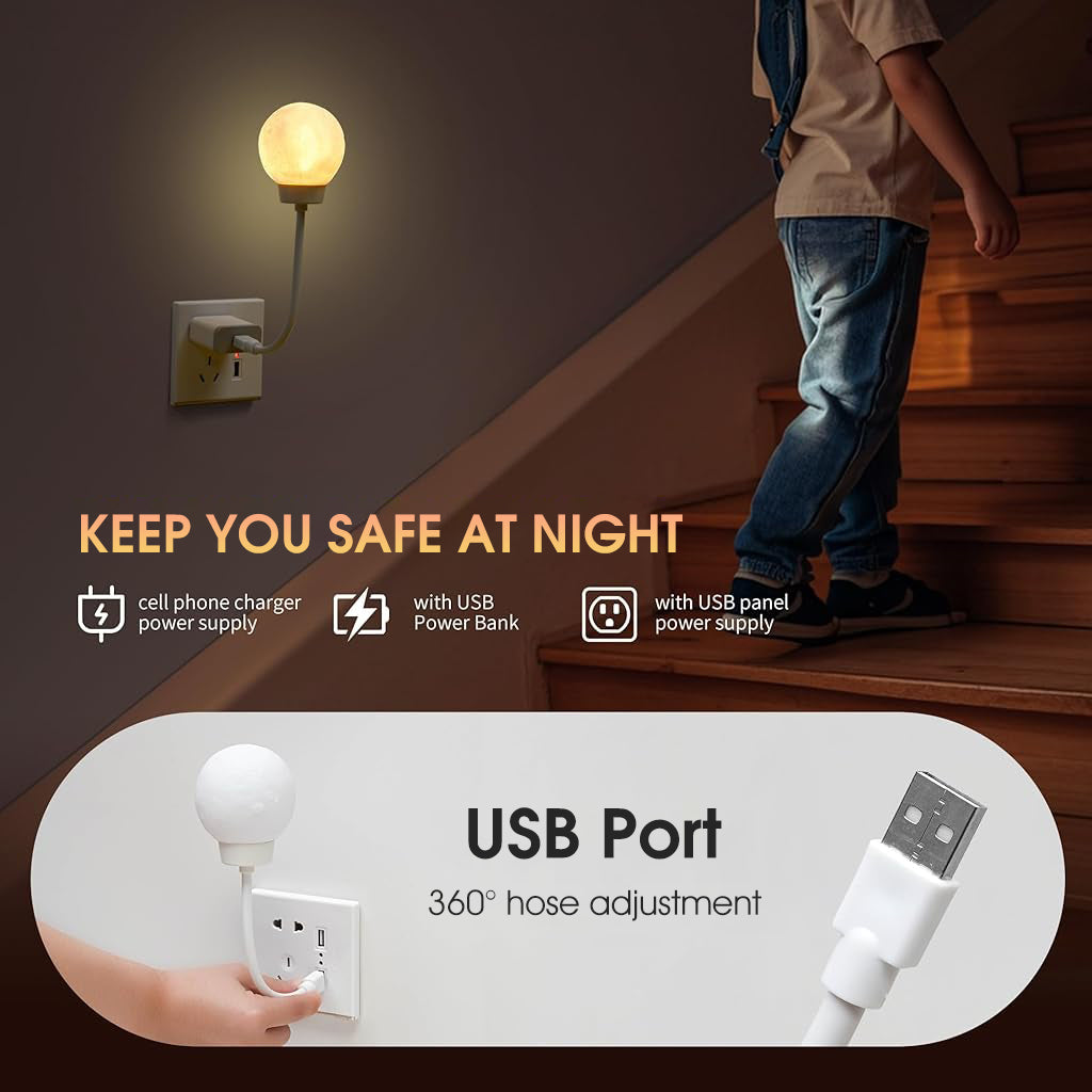 HASTHIP® Night Light for Kids, Voice Control Moon Night Light for Baby Nursery, USB Plug-in