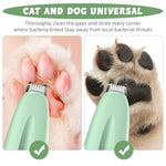 HASTHIP® Dog Paws Hair Trimmer, Low Noise Cat Foot Hair Trimmer with Cleaning Brush & Lubricating Oil, Pet Grooming Tool with LED & UV Light for Hair Around Paws, Buttocks, Wounds - USB Charging