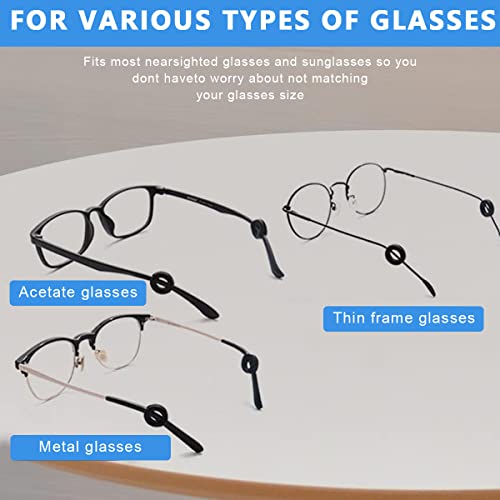 HASTHIP® 10 Pairs Glasses Ear Grip Silicone Eyeglasses Temple Tip Sleeve Retainer Holder Comfort Anti-Slip Retainers for Spectacle Sunglasses Reading Eyewear Black Clear 3 PCS