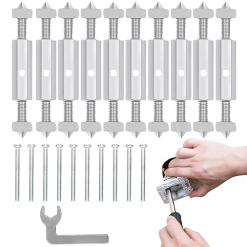 HASTHIP® 10Pcs Universal Socket Cassette Repair Device, 86-Wire Box Kit With Adjustable Switch Sockets (69-82mm), 10 Masonry Screws, Sturdy Wrench, For DIY & Wire Box Repairs