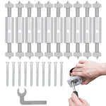 HASTHIP® 10Pcs Universal Socket Cassette Repair Device, 86-Wire Box Kit With Adjustable Switch Sockets (69-82mm), 10 Masonry Screws, Sturdy Wrench, For DIY & Wire Box Repairs