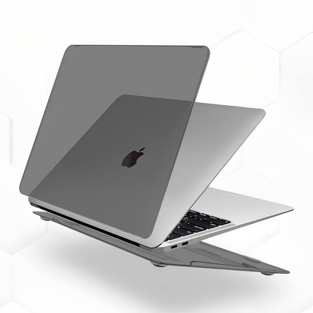HASTHIP® Funda Dura para MacBook Air 13.3 Pulgadas M1 A2337 A2179 A1932, Protector Resistente al Agua y a los Arañazos, Carcasa Rígida Compatible con Apple Mac Book Air 2020 2019 2018 - Negro