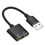HASTHIP® Tarjeta de Sonido USB Externa, Adaptador de Audio y Micrófono 3.5mm, Conversor USB a Jack Estéreo, Plug & Play, Compatible con Windows, Mac, Linux, PS4, Portátil y PC, Ideal para