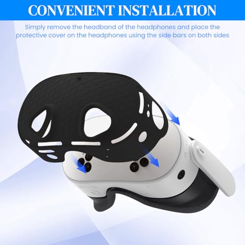 HASTHIP® Skin Cover for Meta Quest 3S VR Headset Anti-Scratch Silicone Cover Anti-Slip Honeycomb Pattern Design Snug Fit Protective VR Headset Accessories, Only Cover