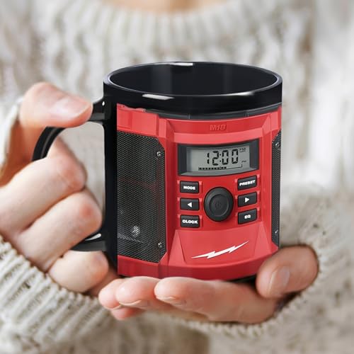 HASTHIP® 11 oz Ceramic Mug, Black Speaker Design, Perfect for Daily Coffee & Water, Ideal Home Kitchen Decor, Coffee Bar Accessories, Great Gift for Family, Office Team Building, Holidays