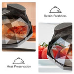 HASTHIP® Microwave Cover for Food 11.8 Inch, Microwave Splatter Guard Dome Lid with Handle and Steam Vent, Clear Plate Cover with Water Storage Box, BPA-Free Kitchen Accessories (Grey)