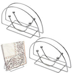 HASTHIP® 2Pcs Silver Napkin Holder for Dining Table,Tissue Dispenser Stand for Kitchen,Home Office Restaurant Tabletop Paper Napkin Organizer Modern Serviette Rack Decor