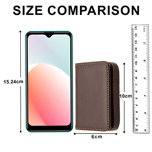 HASTHIP® Bussiness Card Holder Portable Travel Card Holder, 15-Card Capacity, Fashion PU Card Holder with Magnetic Closure, Multi Use Small Accessories Organizer Case, 10x6.5x1.7cm