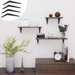 HASTHIP® 12 Inch Shelf Brackets Set of 8 , Floating Shelf Bracket for Wood, Black Metal L Bracket for Shelves Support, Wall Mount Corner Brace-Black