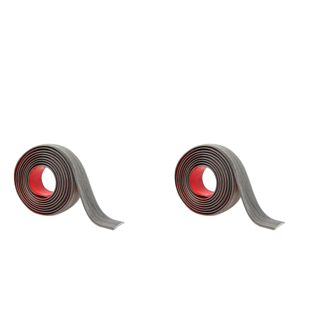 HASTHIP Floor Transition Strip for Joining Carpet and Tile Gaps 47.2 x 1.57 in Gray PVC | 2PCS