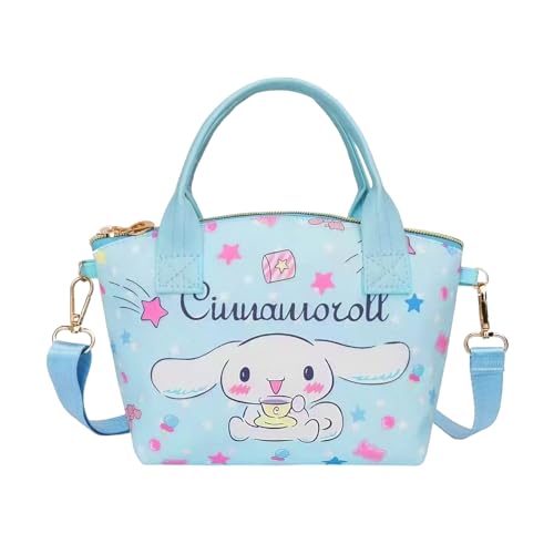 HASTHIP® Cinnamoroll Hand Bag for Girls Kawaii Cinnamoroll Shoulder Bag Mini PU Tote Bag with Removable Shoulder Strap Crossbody Bag Christmas Gift for Girls Birdthday Gift