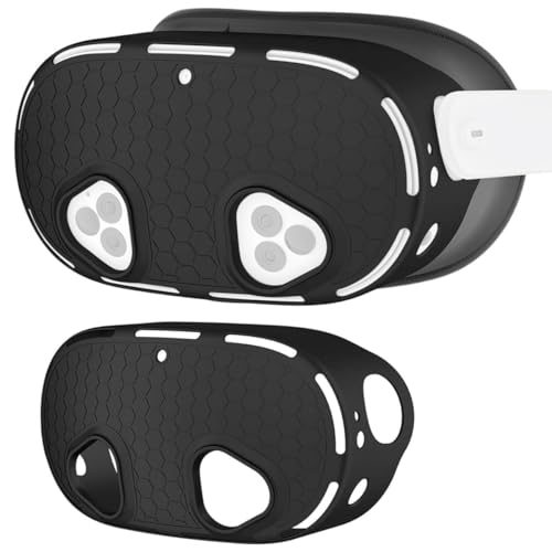 HASTHIP® Skin Cover for Meta Quest 3S VR Headset Anti-Scratch Silicone Cover Anti-Slip Honeycomb Pattern Design Snug Fit Protective VR Headset Accessories, Only Cover
