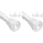 HASTHIP Retractable Curtain Rod for Windows and Doors with Wall Hooks 32.6–59 in White