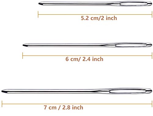 Large-Eye Blunt Needles, 9 Piece Stainless Steel Yarn Knitting Needles, Sewing Needles, Crafting Knitting Weaving Stringing Needles