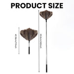 HASTHIP Ostrich Feather Duster for Ceiling Fans and Furniture 1.5m Extendable Handle with Stainless Steel Telescopic Design