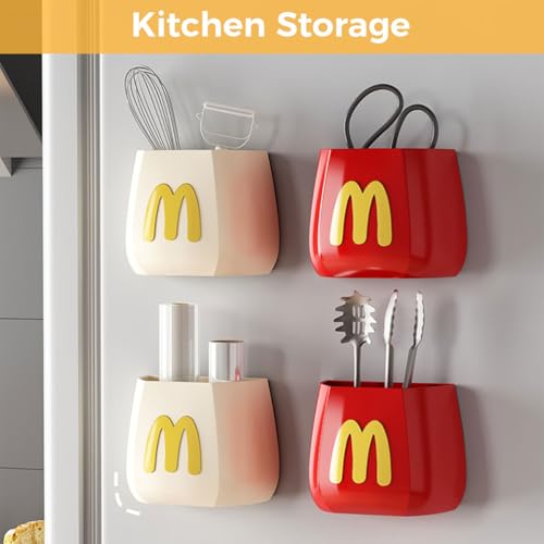 HASTHIP® Fridge Magnet,Refrigerator Storage Holder, Multifunctional Accessories Storage Box(Pack of 2, 4.72x1.97x3.54 inch)