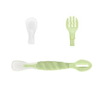 HASTHIP® BrandName 3-in-1 Silicone Baby Feeding Set, Food Feeder Spoon, Puree & Fruit Feeder, Soft BPA Free Food Grade Fork & Spoon with Case, Infant Tableware