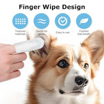 HASTHIP® 50 Pcs Pet Wet Wipes, Disposable Pet Cleaning Finger Cover Cot Wipes Dog Cat Ear Cleaning Cover Finger Wet Wipes, Non-Woven Ear Cleaning Wet Wipes Protecting Cat Dog Ear Health